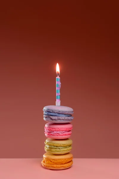 Macarons de aniversário coloridos — Fotografia de Stock