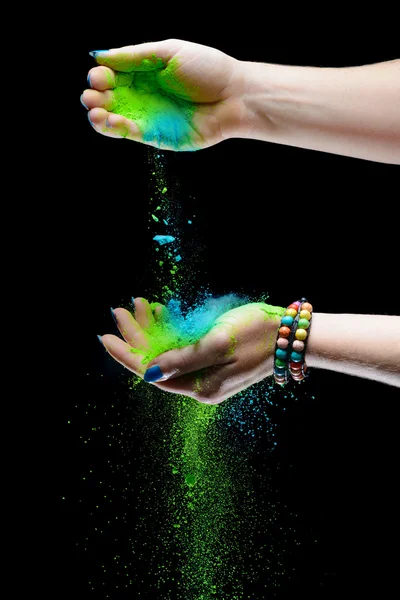 Holi painted hands — Stock Photo, Image