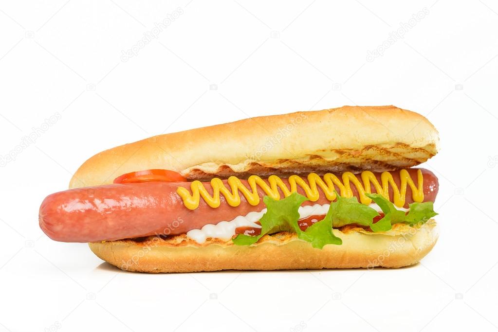 Appetizing hot dog