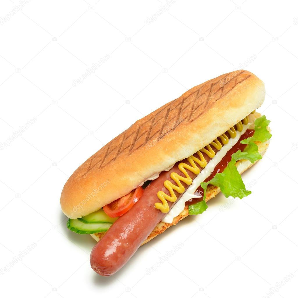 Appetizing hot dog