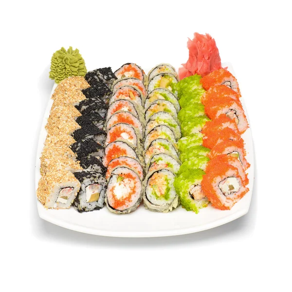 Plat japonais de rouleaux de sushi Images De Stock Libres De Droits
