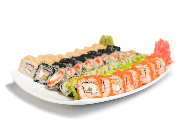 Plat japonais de rouleaux de sushi Images De Stock Libres De Droits