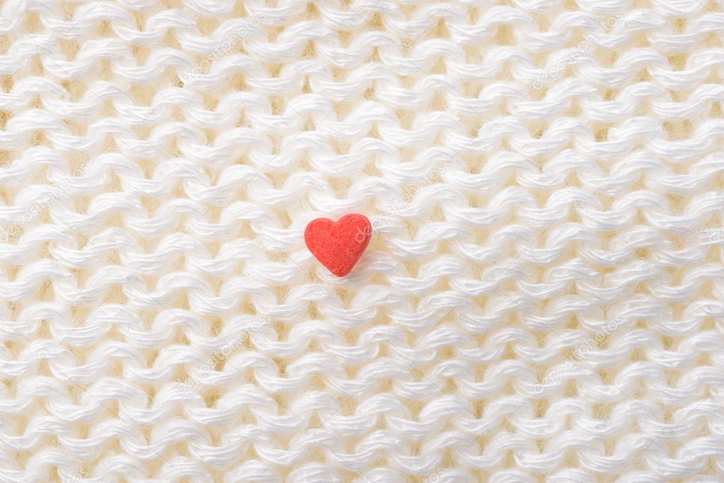 Small heart on wool Valentines card