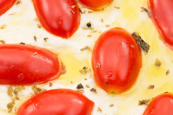 Focaccia com tomate e orégano — Fotografia de Stock