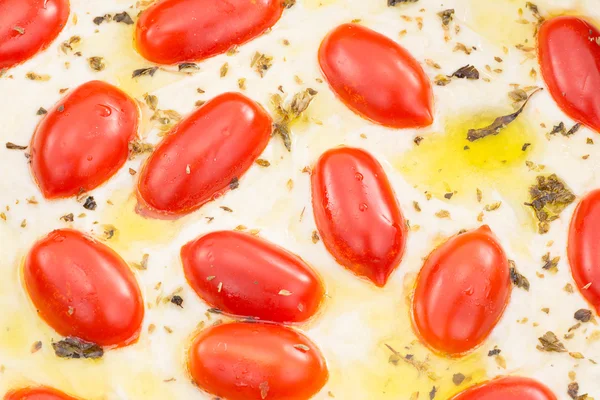 Focaccia mit Tomate und Oregano — Stockfoto