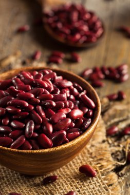 Çiğ kırmızı organik barbunya fasulyesi