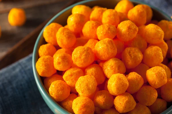 Unhealthy Cheesy Cheese Puffs — Stock Photo, Image