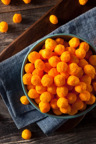 Unhealthy Cheesy Cheese Puffs — Stock Photo, Image