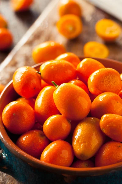 Kumquats alaranjados orgânicos crus — Fotografia de Stock