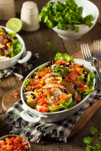 Homemade Mexican Chicken Burrito Bowl — Stock Photo, Image