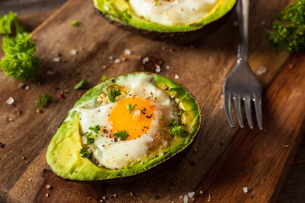 Homemade Organic Egg Baked in Avocado