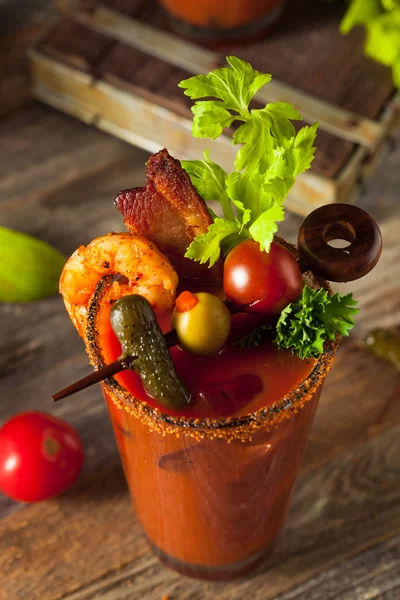 Homemade Bacon Spicy Vodka Bloody Mary — Stock Photo, Image