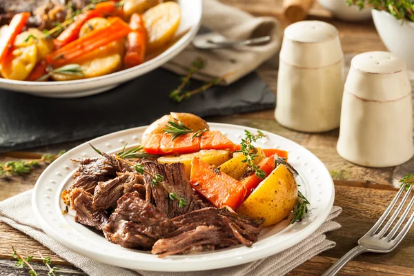 Homemade Slow Cooker Pot Roast — Stock Photo, Image