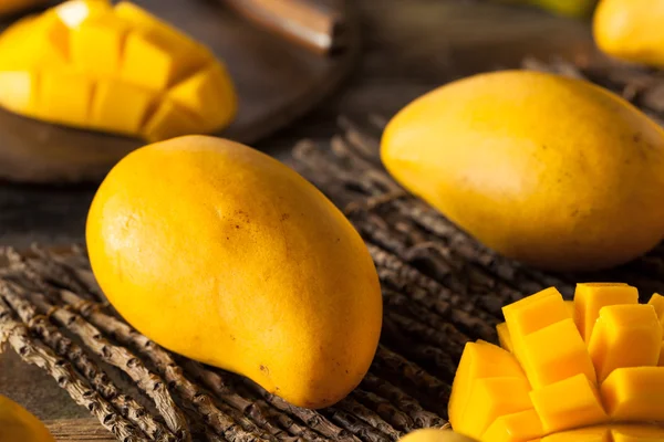 Raw Organic Yellow Mangos — Stock Photo, Image