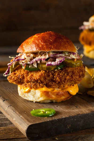 Southern Country Fried Chicken Sandwich — Stock Photo, Image