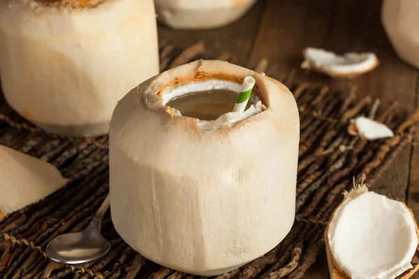 Bebida cruda de coco joven blanco — Foto de Stock