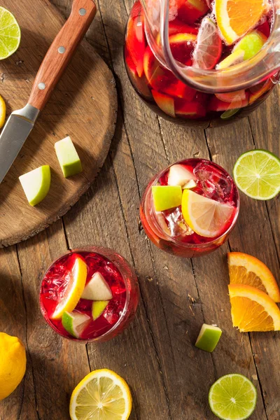 Homemade Fruity Spanish Red Sangria — Stock Photo, Image