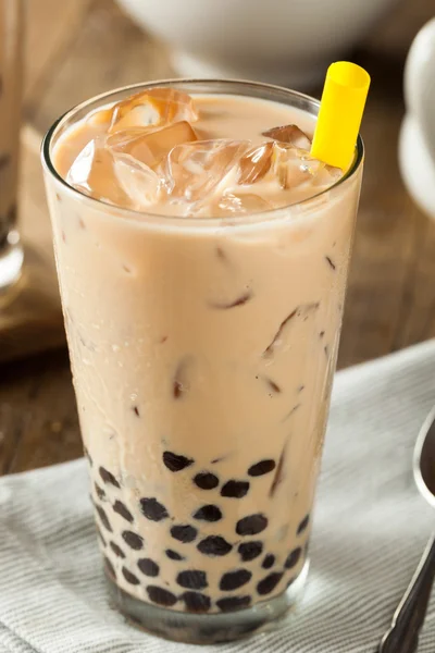 Homemade Milk Bubble Tea with Tapioca — Stock Photo, Image