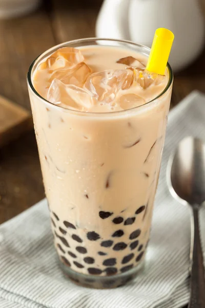 Homemade Milk Bubble Tea with Tapioca — Stock Photo, Image