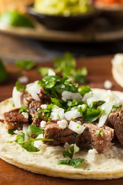 Domowe Carne Asada Street Tacos — Zdjęcie stockowe