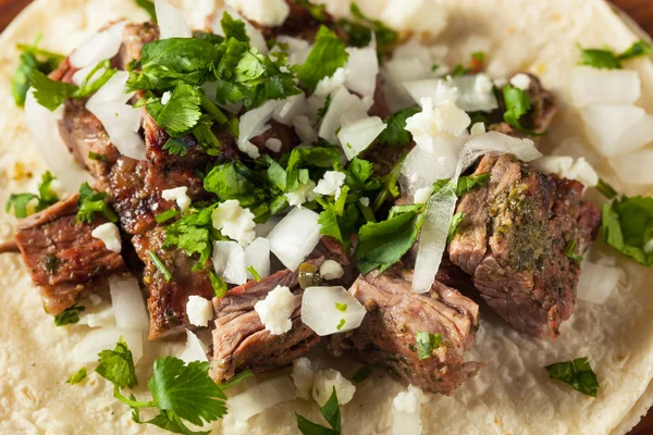 Domowe Carne Asada Street Tacos — Zdjęcie stockowe