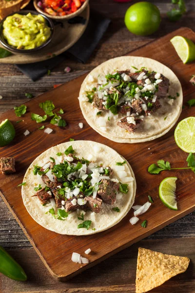 Zelfgemaakte Carne Asada Street Tacos — Stockfoto