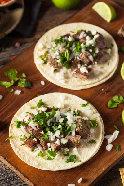 Caseiro Carne Asada Street Tacos — Fotografia de Stock