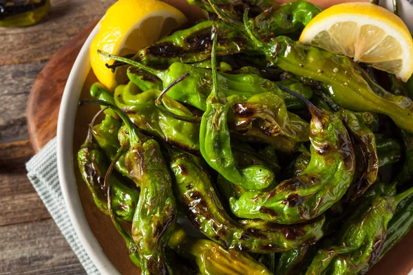 Geroosterde pittige Shishito paprika — Stockfoto