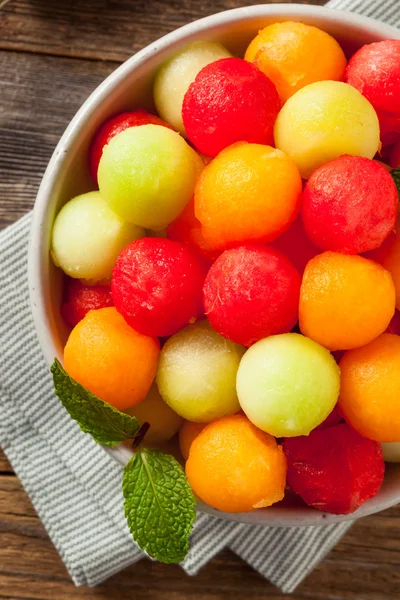 Bolas de melão caseiro fresco — Fotografia de Stock