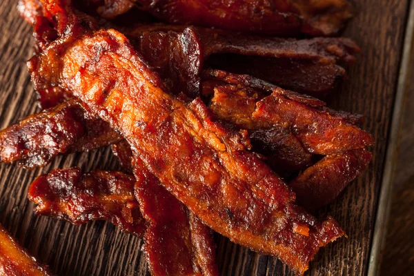 Domácí sušené grilování slaniny Jerky — Stock fotografie