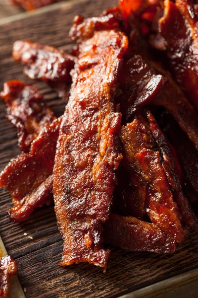 Churrasco seco caseiro Bacon Jerky — Fotografia de Stock