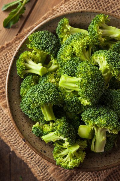 Healthy Green Organic  Raw Broccoli Florets