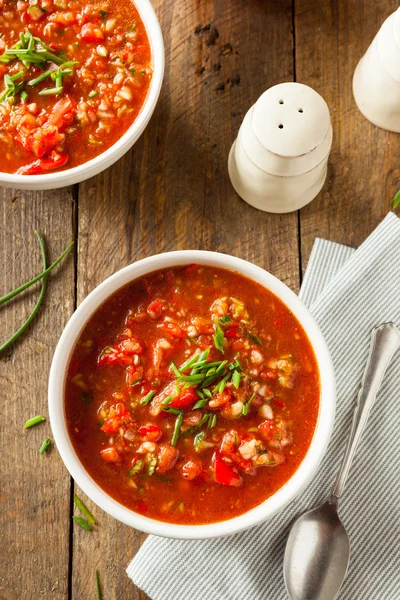 Fűszeres házi Gazpacho leves — Stock Fotó