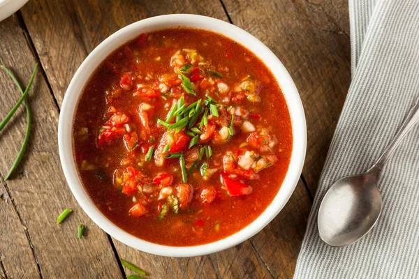 Pittige huisgemaakte Gazpacho soep — Stockfoto