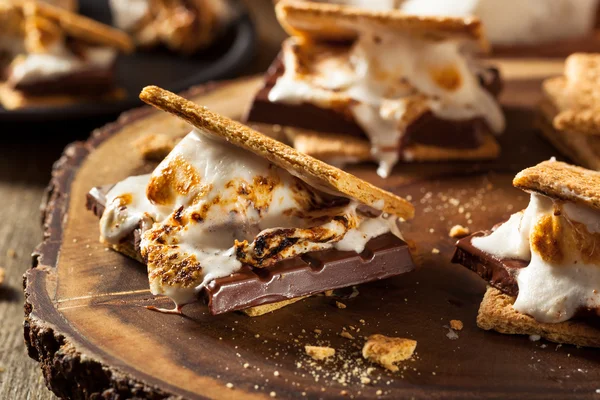 Homemade Gooey Marshmallow S'mores — Stock Photo, Image