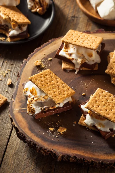 Домашній Gooey Marshmallow S'more — стокове фото