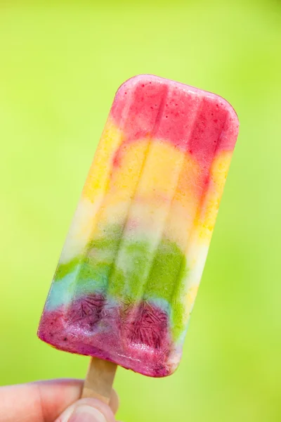 Healthy Homemade Rainbow Popsicles — Stock Photo, Image