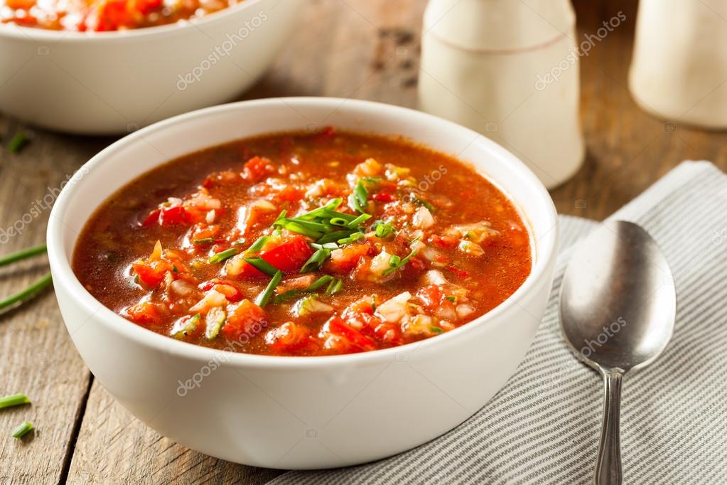 Spicy Homemade Gazpacho Soup Stock Photo by ©bhofack2 111147990