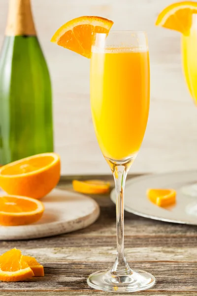 Homemade Refreshing Orange Mimosa Cocktails — Stock Photo, Image