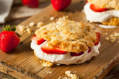 ev yapımı çilekli kek krem şanti ile