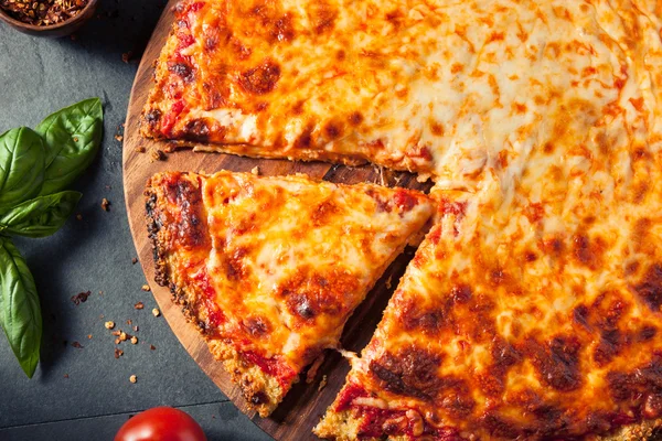 Healthy Homemade Quinoa Crust Cheese Pizza — Stock Photo, Image