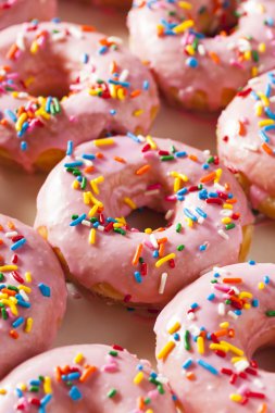 Homemade Sweet Donuts with Pink Frosting clipart