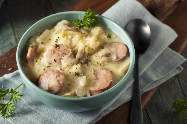 Homemade Sauerkraut and Sausage Soup — Stock Photo, Image