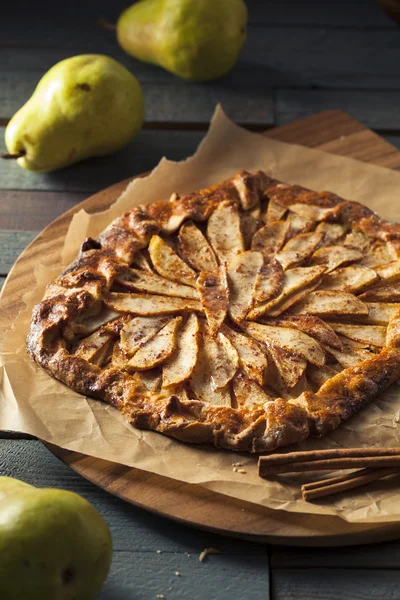 Homemade Autumn Pear Galette Pastry — Stock Photo, Image