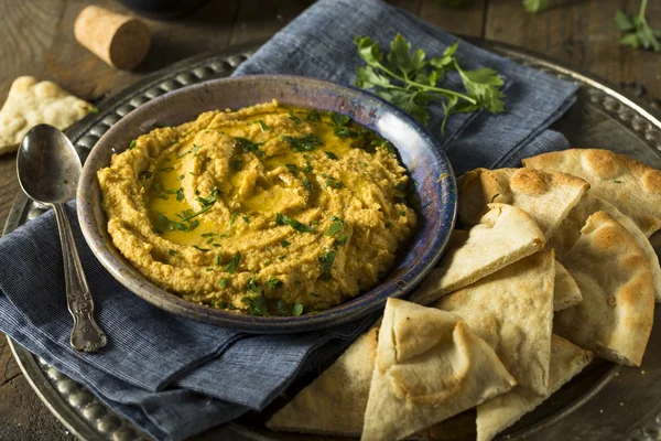 Zelfgemaakte Griekse pompoen Hummus — Stockfoto