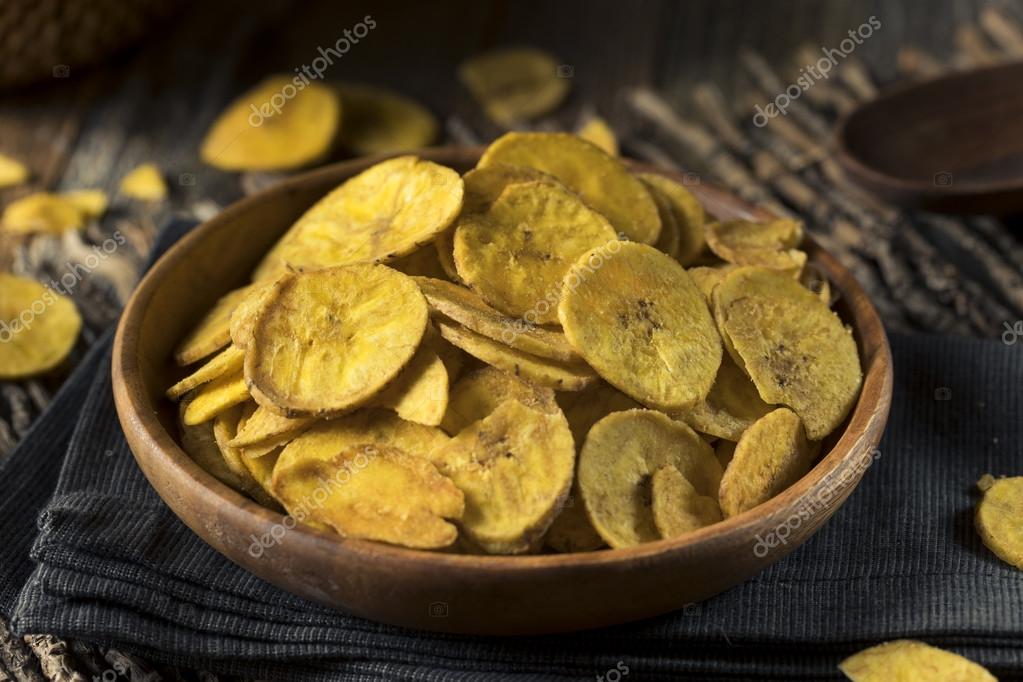 Healthy Homemade Plantain Chips — Stock Photo © bhofack2 124605164