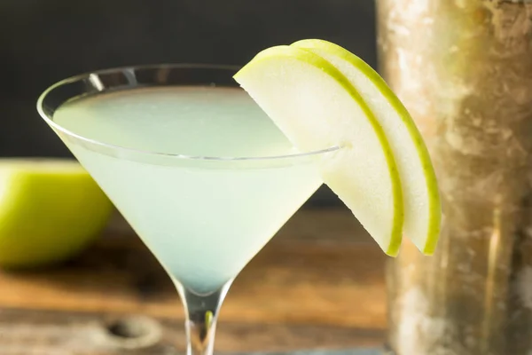 Bebida Refrescante Appletini Cocktail Com Vodka Enfeite — Fotografia de Stock