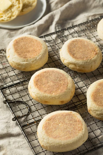 Homemade Toasted English Muffins Tab Butter — Stock Photo, Image