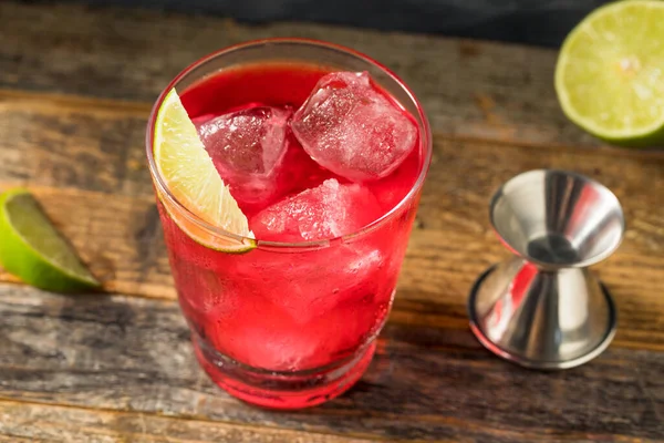 Refreshing Boozy Vodka Cranberry Cocktail Lime Juice — Stock Photo, Image