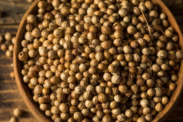 Çiğ organik kişniş tohumları kasede